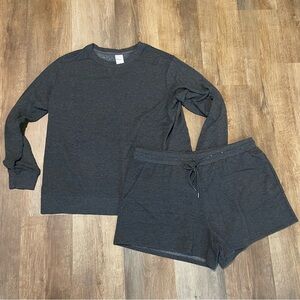 Stars Above Heather Gray Lounge Top & Short Loungewear Set - Size XXL